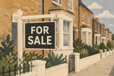 Urban Townhouse For Sale Sign