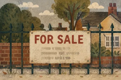 Weathered House For Sale Sign