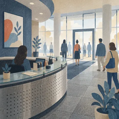 Modern Office Lobby Reception Entrance