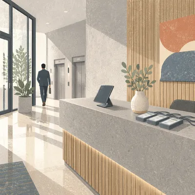Modern Office Lobby Reception Desk Entrance