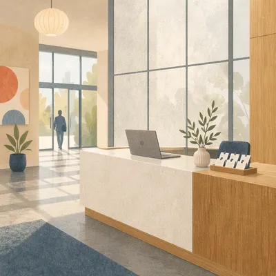 Modern Office Lobby Reception Desk Entrance