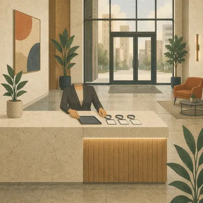 Modern Office Lobby Reception Desk Entrance