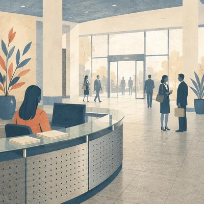 Modern Office Lobby Reception Desk Entrance
