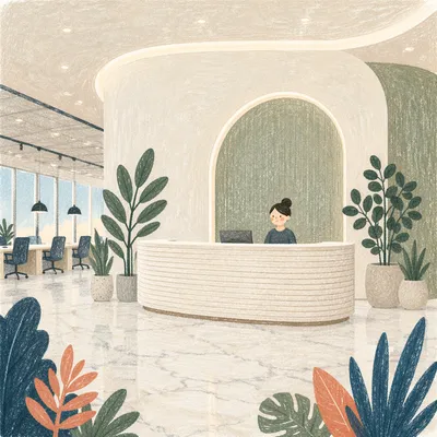 Modern Office Lobby Reception Desk Entrance