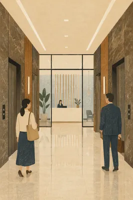 Modern Corporate Lobby Reception Entrance