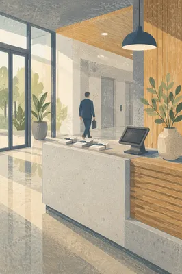 Modern Office Lobby Reception Desk Entrance