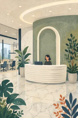 Modern Office Lobby Reception Desk Entrance