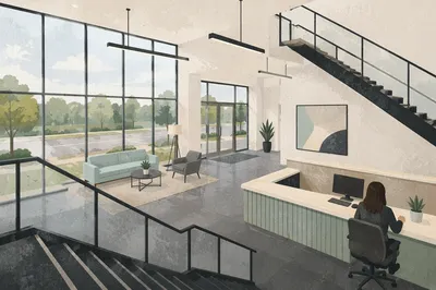 Modern Office Lobby Reception Desk Entrance