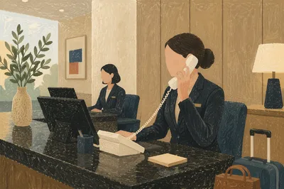 Modern Office Lobby Reception Desk