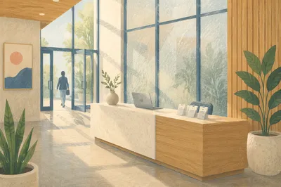 Modern Office Lobby Reception Desk Entrance