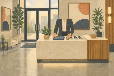 Modern Office Lobby Reception Desk Entrance