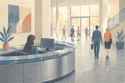 Modern Office Lobby Reception Desk Entrance