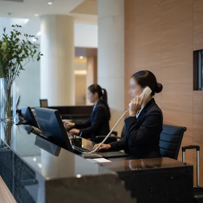 Modern Office Lobby Reception Desk