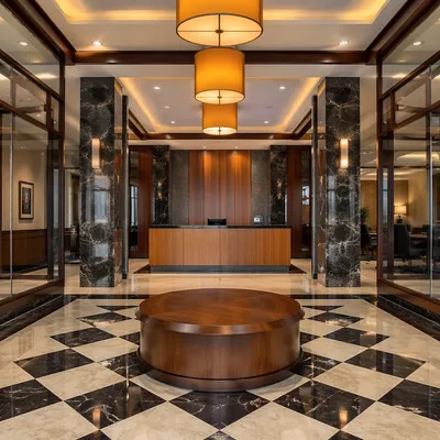 Modern Office Lobby Reception Entrance