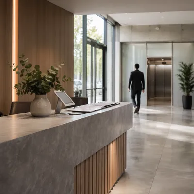 Modern Office Lobby Reception Desk Entrance