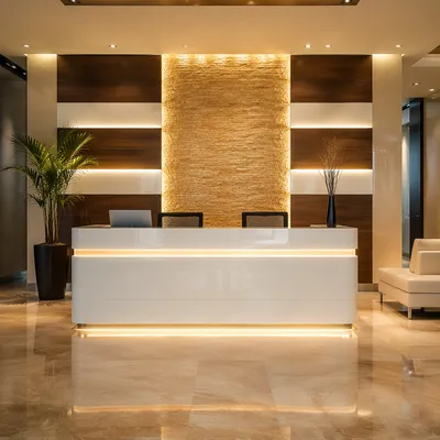 Modern Corporate Lobby Reception Desk