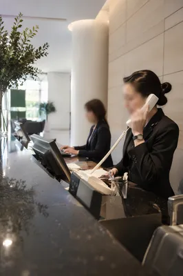 Modern Office Lobby Reception Desk