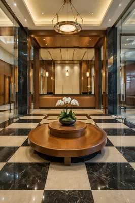 Modern Office Lobby Reception Desk