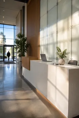Modern Office Lobby Reception Desk Entrance