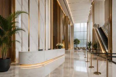 Luxury Modern Office Lobby Reception Entrance