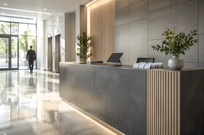 Modern Office Lobby Reception Desk Entrance