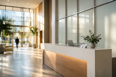 Modern Office Lobby Reception Desk Entrance