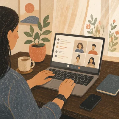 Calm Remote Work Home Office Desk
