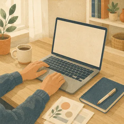 Cozy Remote Work Home Office Desk