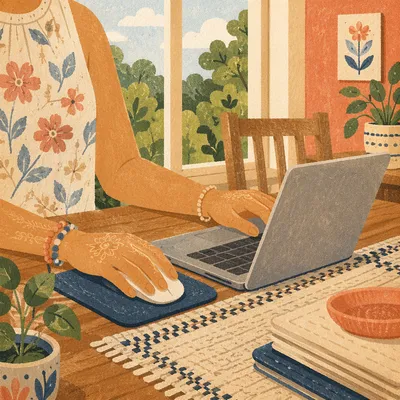 Remote Work Laptop at Bright Home Office