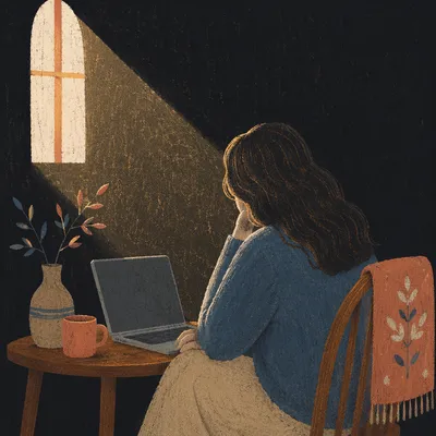 Warm Chiaroscuro Remote Work Home Office