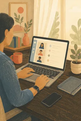 Calm Remote Work Home Office Desk
