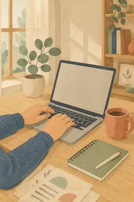 Cozy Remote Work Home Office Desk