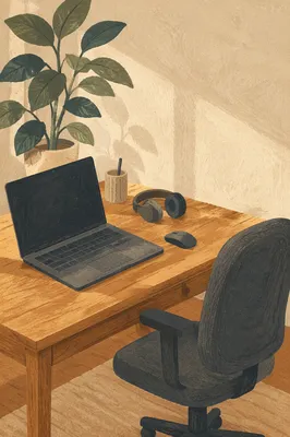 Cozy Remote Work Home Office Desk