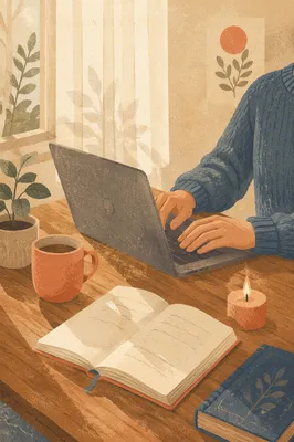 Peaceful Remote Work Home Office Morning
