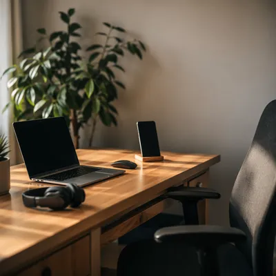 Calm Remote Work Home Office Desk