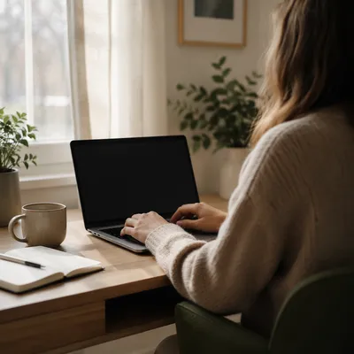 Calm Remote Work Home Office Desk