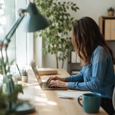 Remote Work in Bright Home Office