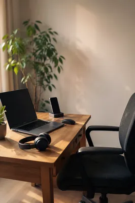 Calm Remote Work Home Office Desk