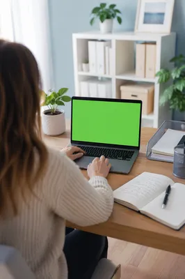Remote Worker Home Office Laptop Workspace