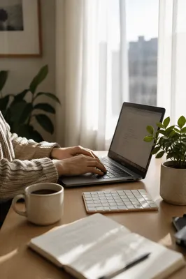 Calm Remote Work Home Office Desk