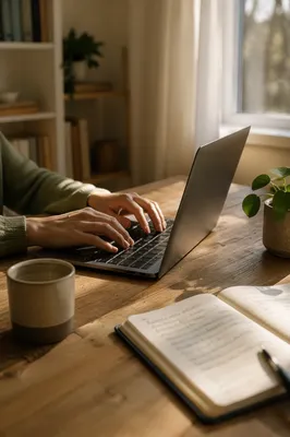 Calm Remote Work Home Office Desk