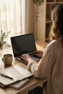 Peaceful Remote Work Home Office Setup