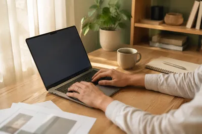 Calm Remote Work Home Office Setup