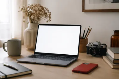Calm Remote Work Home Office Desk