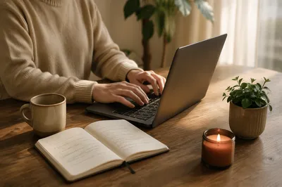 Calm Remote Work Home Office Morning