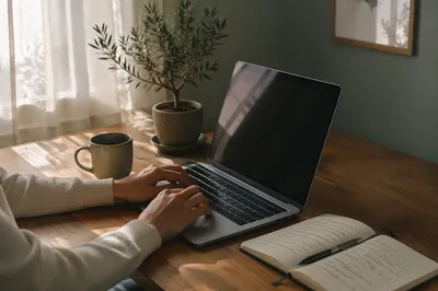 Calm Remote Work Morning Home Office