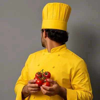 Yellow Jacket Chef Holding Fresh Tomatoes