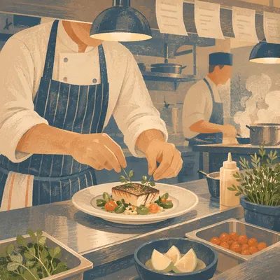 Chef Plating Fine Dining Kitchen Service