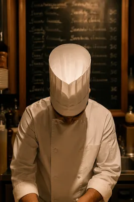 Focused Chef in Warm Restaurant Kitchen