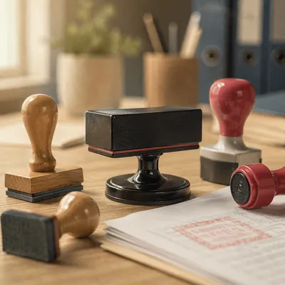 Office Rubber Stamp Approval on Documents